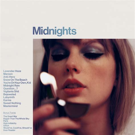 Midnights 3 am - In large part, Midnights is a record of interiors, Swift letting us glimpse the chaos inside her head (“Anti-Hero”, wall-to-wall zingers) and the stillness of her relationship (“Sweet Nothing”, co-written by Alwyn under his William Bowery pseudonym). For “Snow on the Beach”, she teams up with Lana Del Rey—an artist whose instinct ...